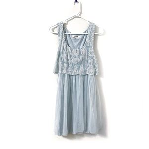 EverNew Pastel Blue Mint Sequinned and Tulle  Mini Dress